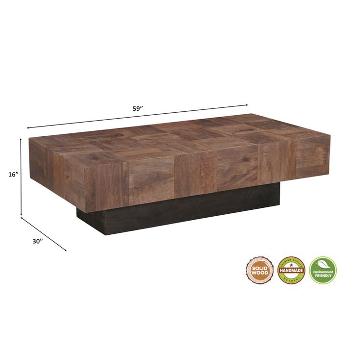 Taran Designs Reed Solid Wood Coffee Table
