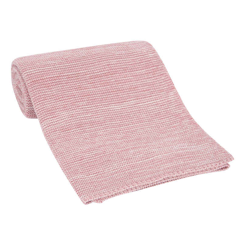 Lambs & Ivy Signature Pink/White 100% Cotton Marl Textured Knit Baby Blanket