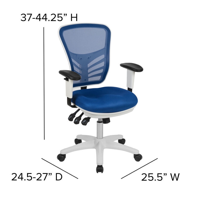 Nicholas Mid-Back Dark Gray Mesh Multifunction Executive Swivel Ergonomic Office Chair with Adjustable Arms image number 4
