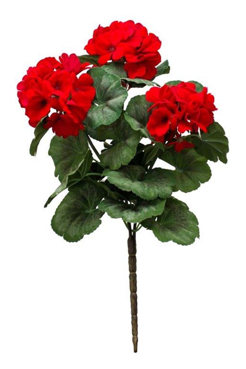 Geranium Floral Bush Vibrant Artificial Plant for Home and Garden Décor (Set of 2)