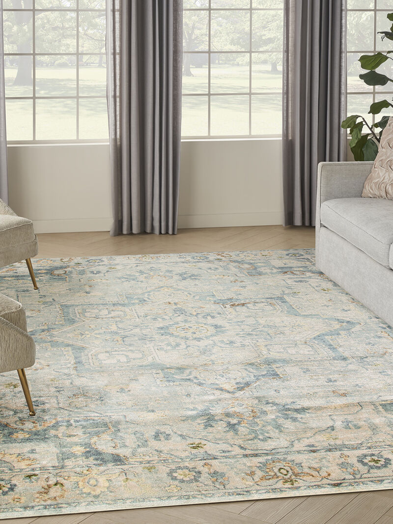 Astra Machine Washable ASW12 Light Blue 9' x 12' Rug