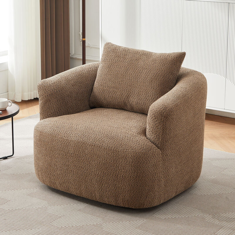 Merax 360&deg; Swivel Boucle Accent Chair