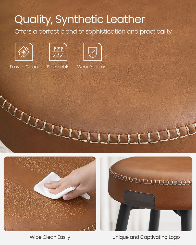 Set of 2 Bar Stools &ndash; Sleek and Comfortable Seating for Home Bar or Kitchen Island