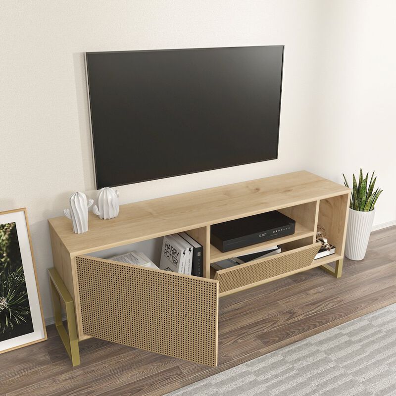 Decorotika Utopia Tv Stand Sapphire Oak Hazeran