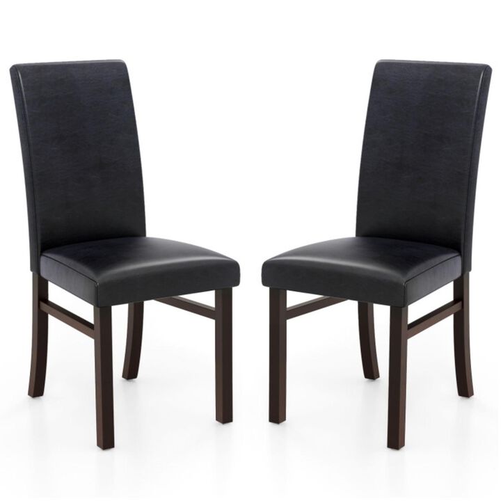 Hivvago Upholstered Dining Chairs Set of 2 with Solid Rubber Wood Legs