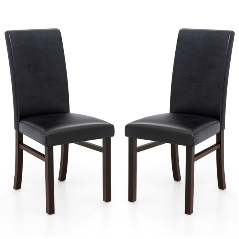 Hivvago Upholstered Dining Chairs Set of 2 with Solid Rubber Wood Legs