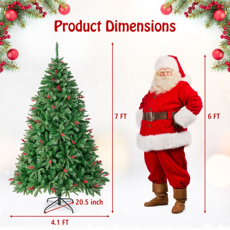 Hivvago 6/7 FT Pre-Lit Artificial Christmas Tree with Multi-Color LED Lights