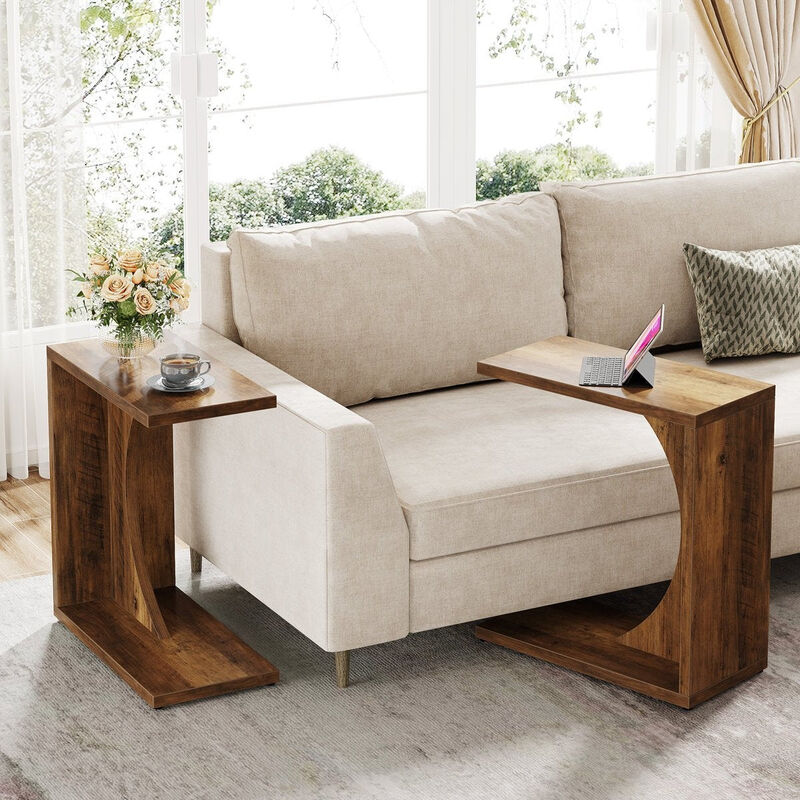 Tribesigns C-Shaped End Table image number 4