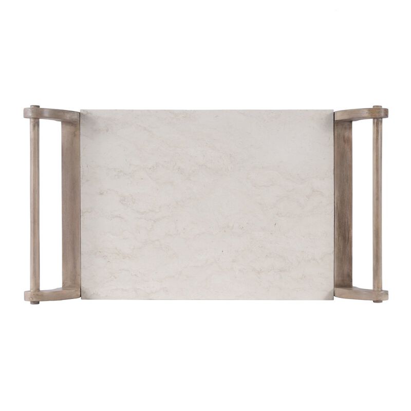 Butler Specialty Danielle Marble Bar Cart, Tan/Beige