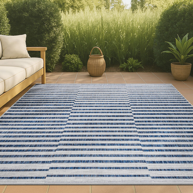 Sukie Modern Offset Stripe Indoor/Outdoor Area Rug