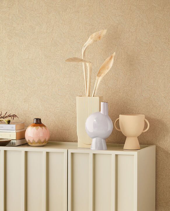 Clio Brown Lined Geometric Wallpaper