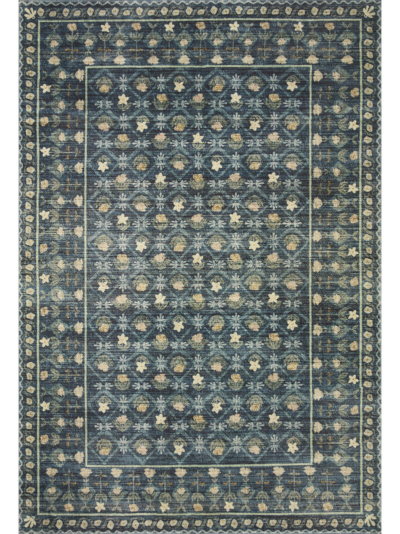 Eden EDE03 Lattice Indigo 7'6" x 9'6" Rug by Rifle Paper Co. x Loloi