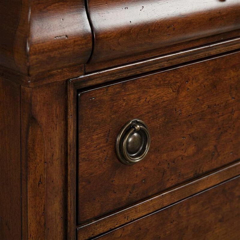 Rustic Cherry Nightstand with Traditional Style and Ample Storage image number 3