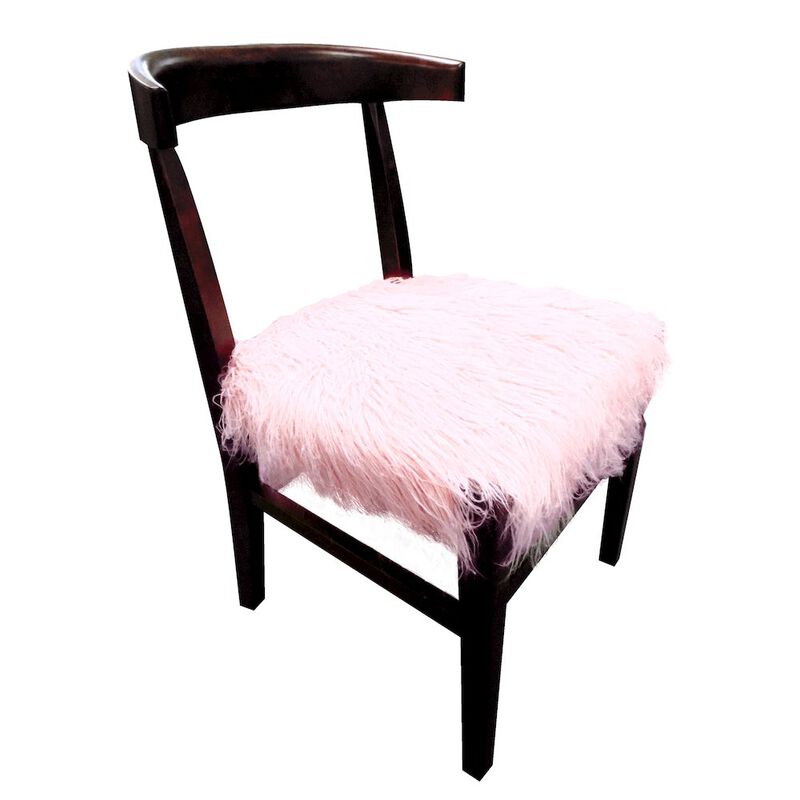 Aaron Chair in Pink Faux Fur