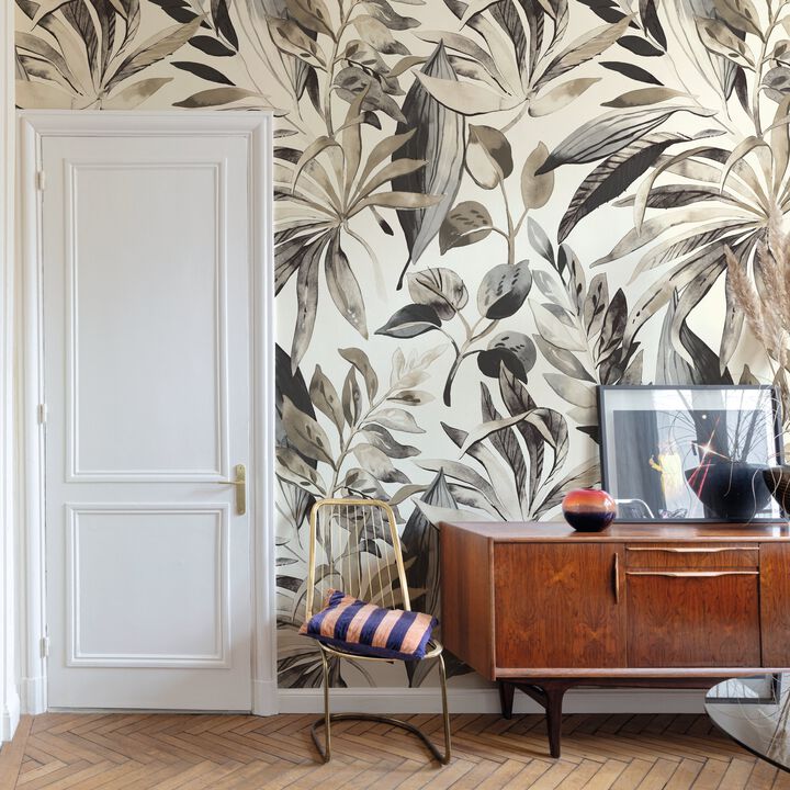 Orom II Branched Leaves Motive Beige Mural A71701
