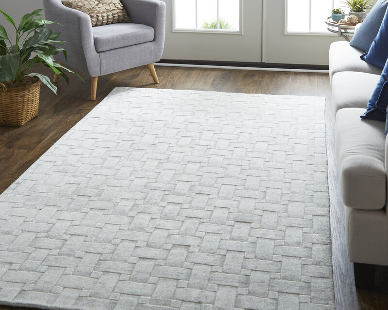 Redford 8669F White/Silver 5' x 8' Rug image number 2