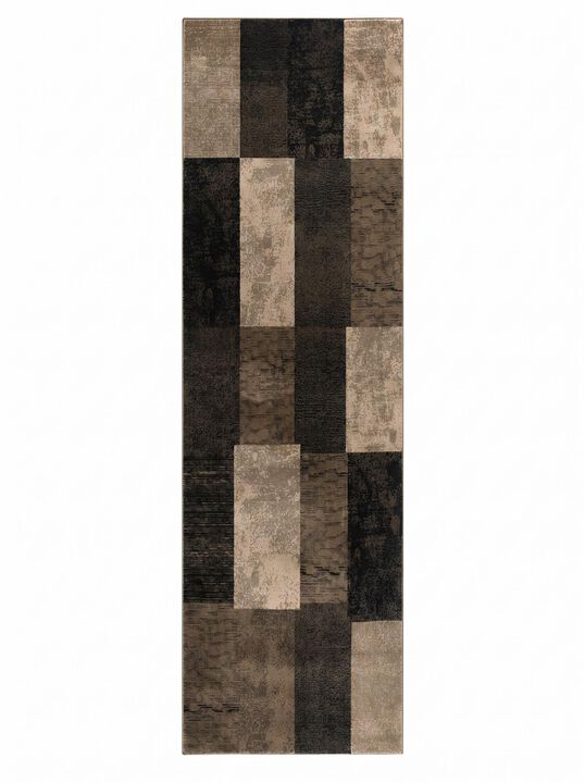 HomeRoots Geometric Power Loom Runner Rug