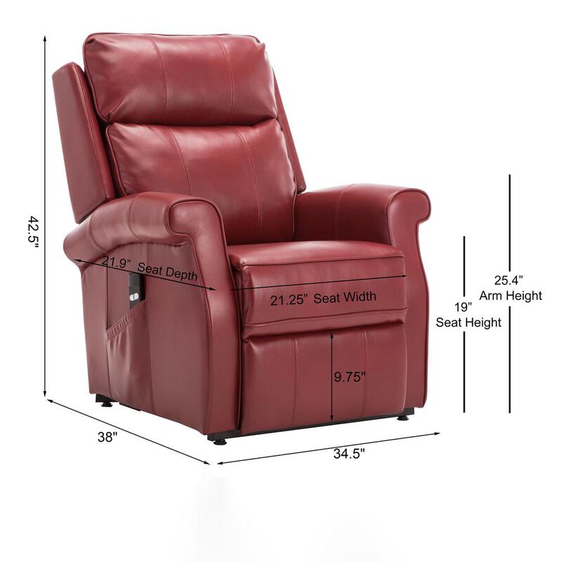 Comfort Pointe Lehman Red Traditional Lift Chair