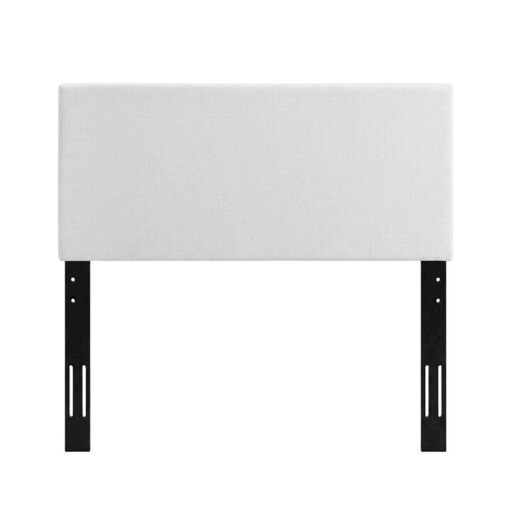 Linen-Upholstered Padded Headboard for Full and Queen Size Beds Only, White