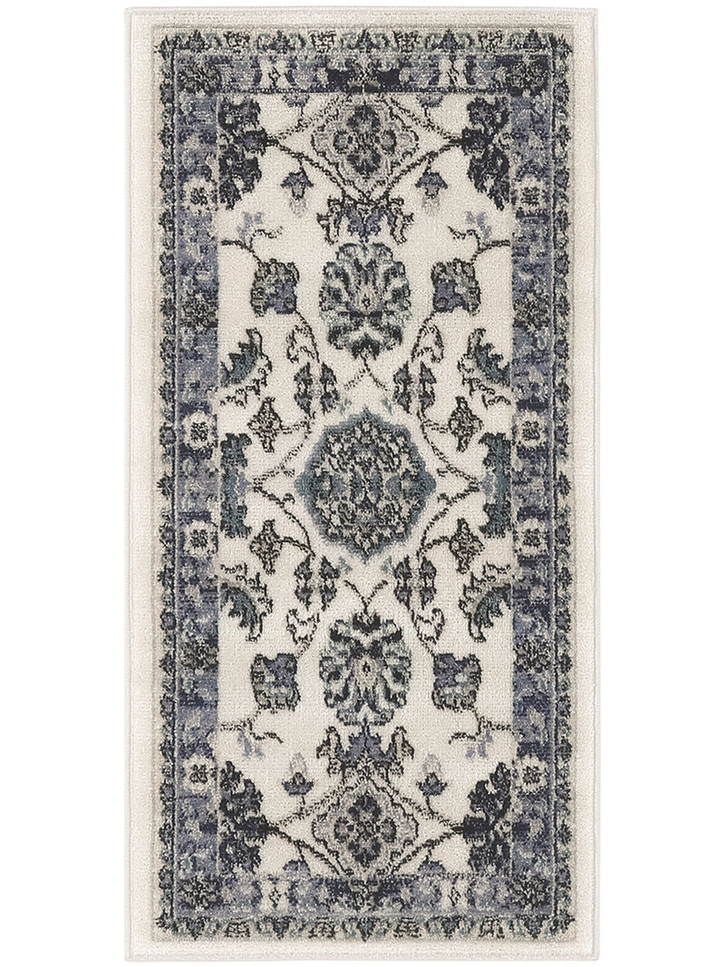 Nourison Essentials NRE05 Ivory/Blue 2'2" x 7'6" Rug