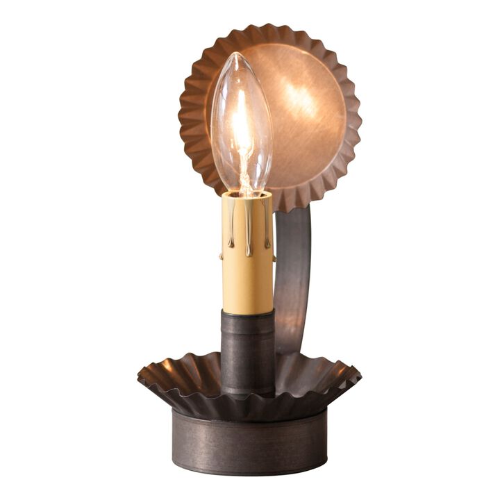 Kettle Black Chamberstick Table Lamp With Reflector 85in Metal Indoor Decor