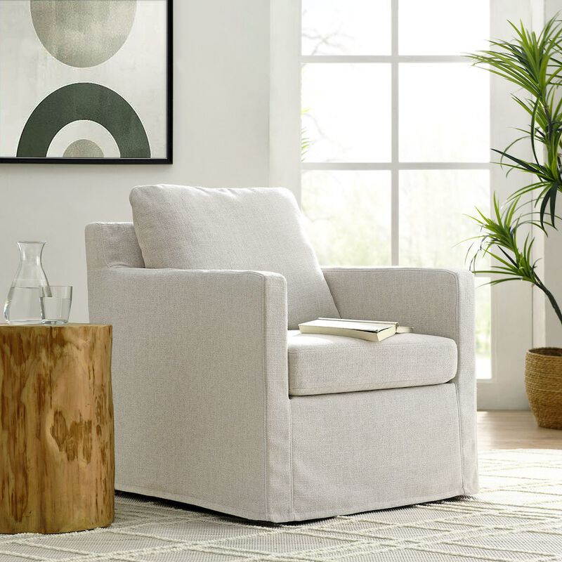 Modway Serene Fabric Slipcovered Swivel Armchair