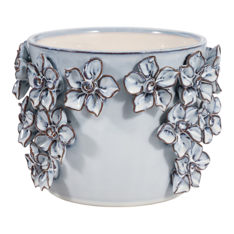 6" Floral Applique Planter image number 0