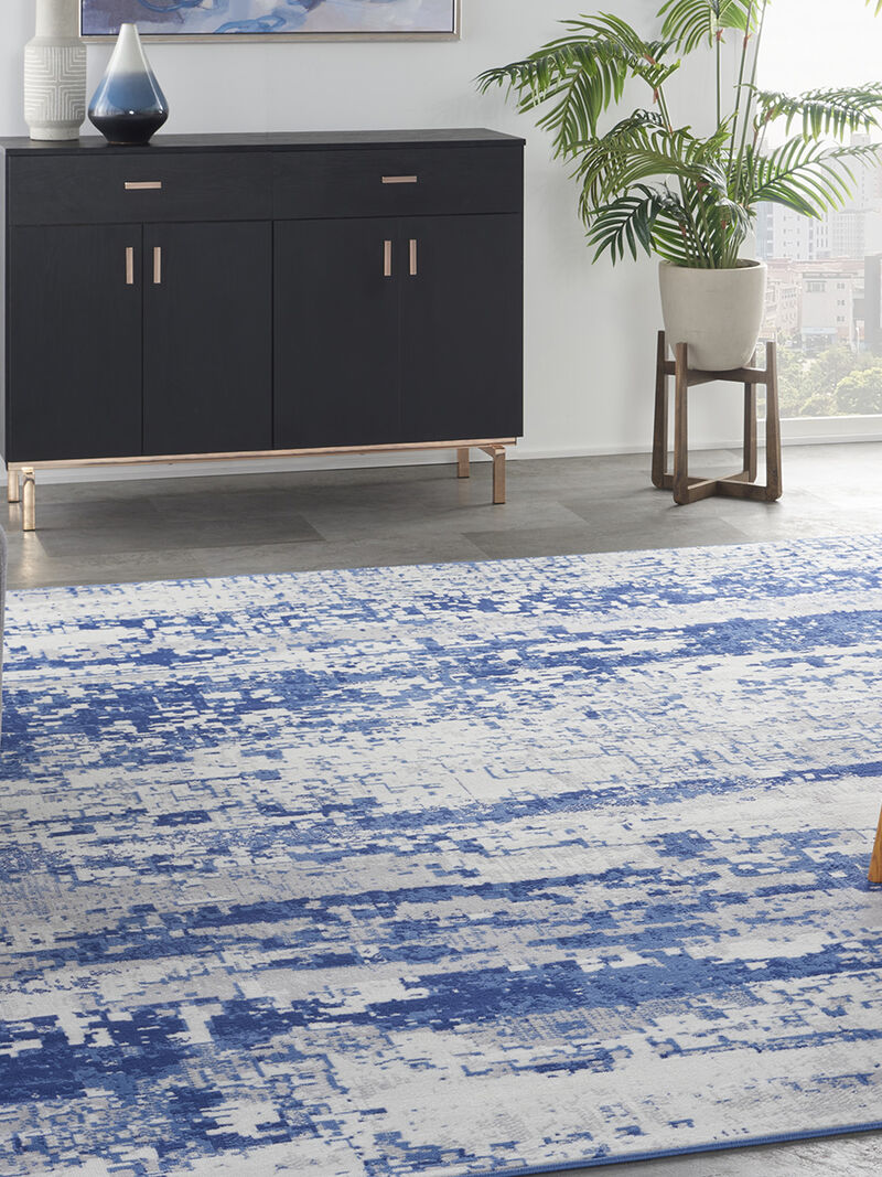 Whimsicle WHS06 Ivory/Navy 8' x Round Rug