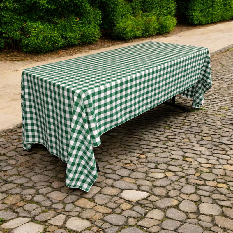 Checkered Polyester Rectangular Tablecloth 60x120 Inch for Large Dining Tables image number 1