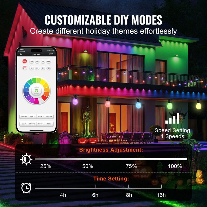 Outdoor String Lights with APP Control, 30 Bulbs, Dimmable Patio Lights, Waterproof image number 5