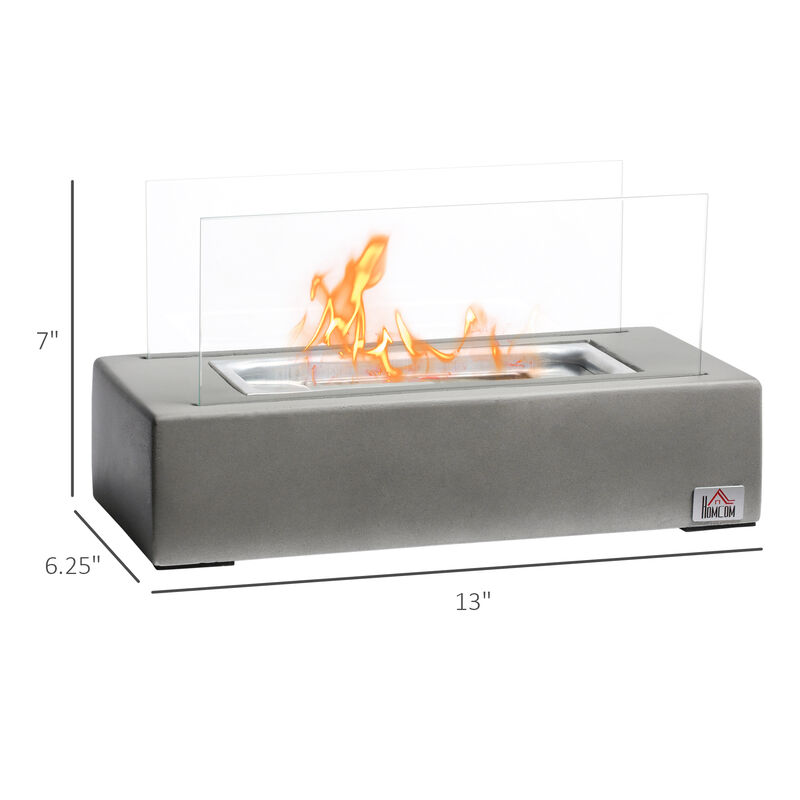 Streamdale 13" Concrete Tabletop Fireplace - Indoor/Outdoor, Light Grey