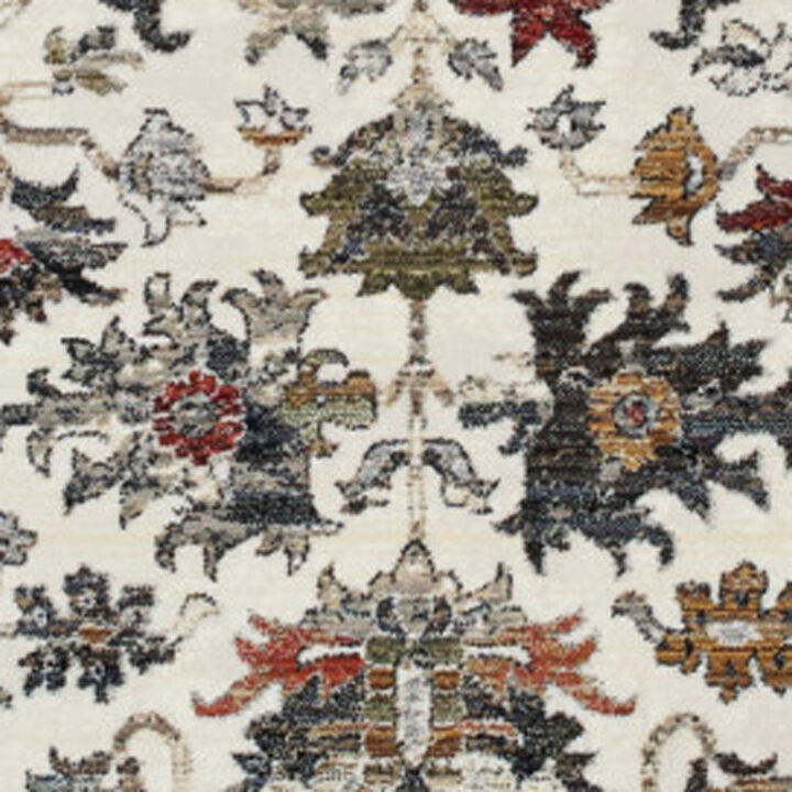 HomeRoots Floral Medallion Area Rug