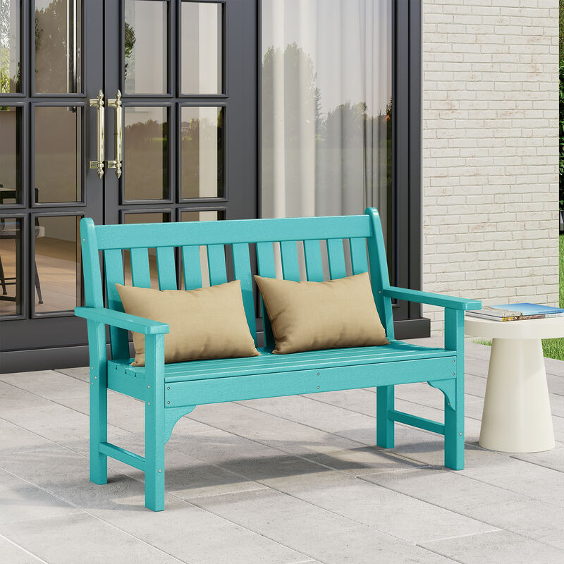 WestinTrends Outdoor 2-Person All-Weather HDPE Front Porch Garden Bench image number 1