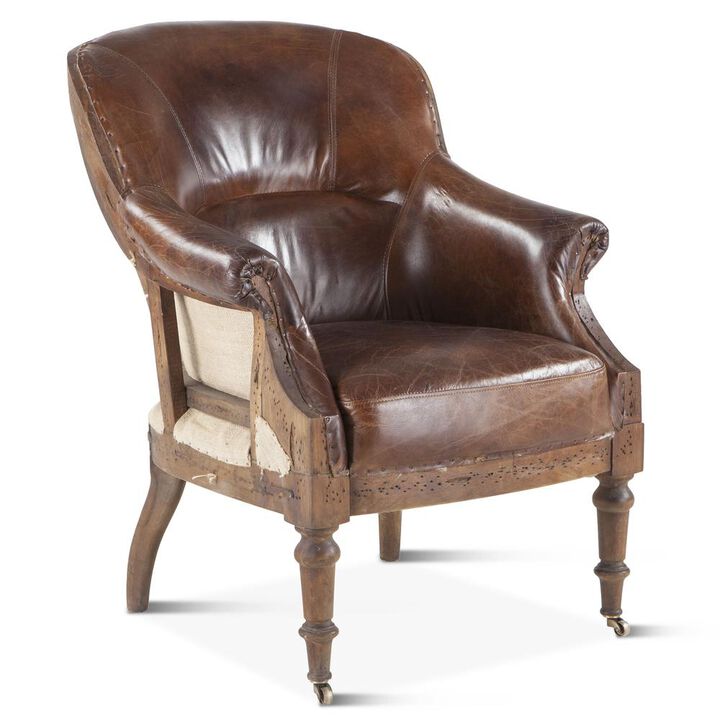 Belen Kox Armchair with Leather and Solid Wood Legs, Belen Kox