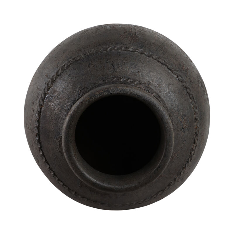 30" Terracotta Floor Vase, Rustic Black image number 5