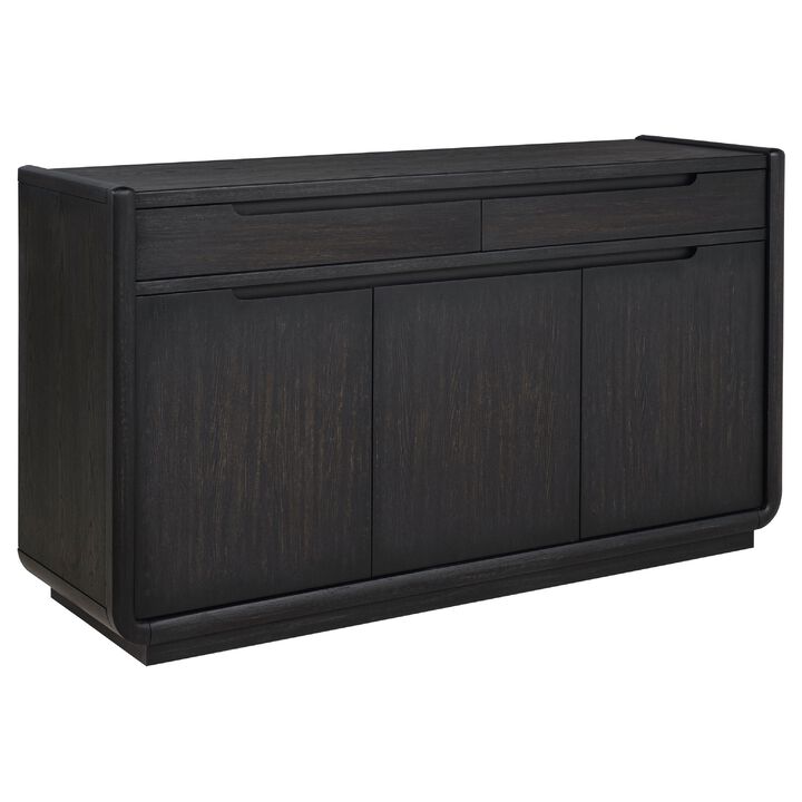Lina Sideboard Server Console, 3 Doors, 2 Drawers, 64 Inch Burnished Black