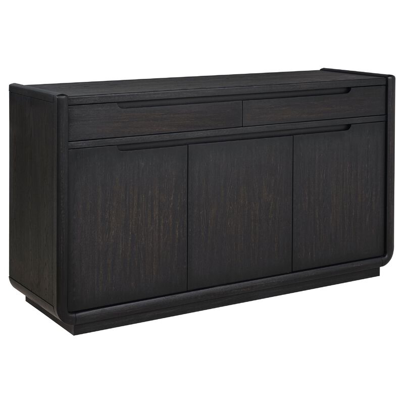 Lina Sideboard Server Console, 3 Doors, 2 Drawers, 64 Inch Burnished Black image number 0