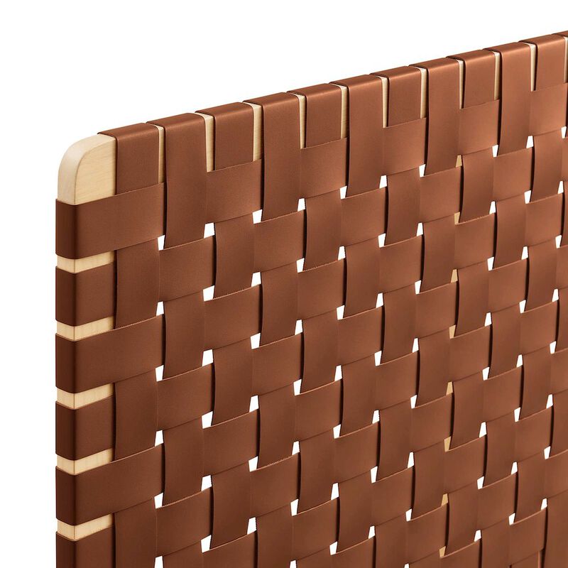 Sparta Weave Wall-Mount Vegan Leather Twin Headboard image number 5