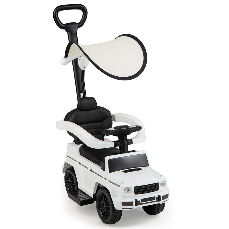 3-in-1 Kids Ride-On Push Car with Canopy for Toddler Outdoor Play image number 0
