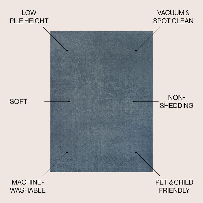 Twyla Classic Solid Low-Pile Machine-Washable Area Rug
