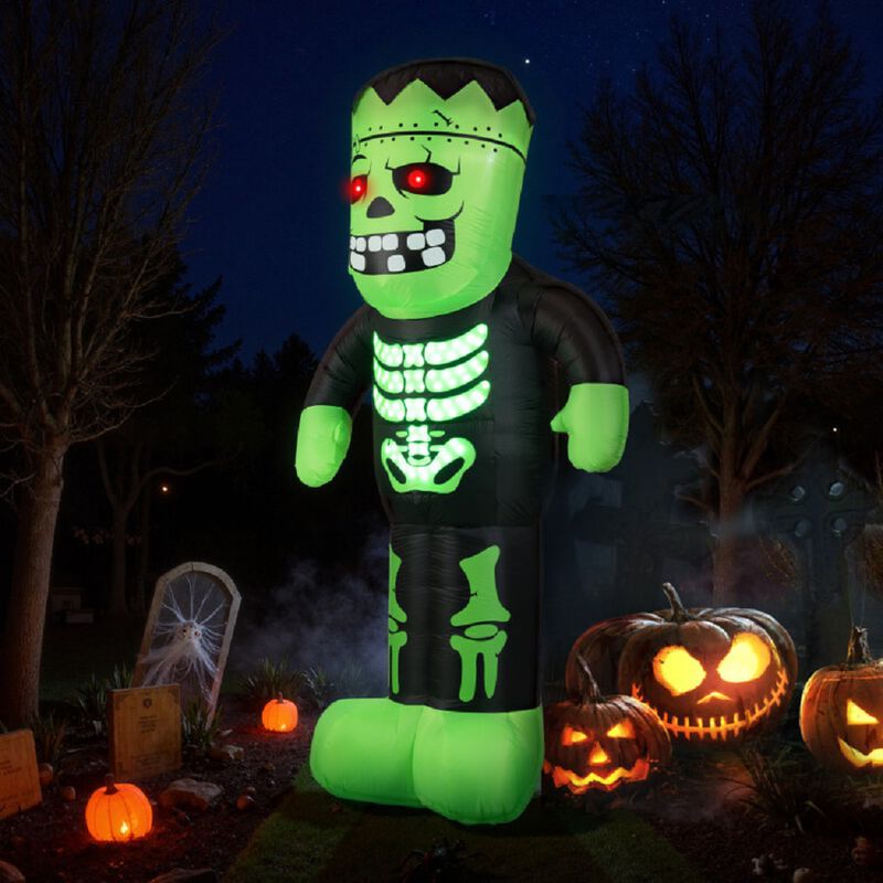 Blow Up 8.4 ft Frankenstein Halloween Inflatable Decoration for Outdoors-Green image number 2