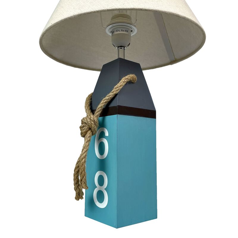 Coastal Blue Buoy Table Lamp 195 Nautical Beach Decor With Shade image number 2