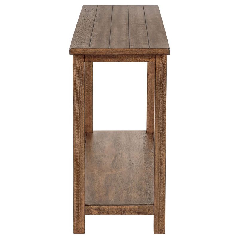 Ayne Console Table, 1 Shelf, Distressed Brown Wood Frame, 47 Inch