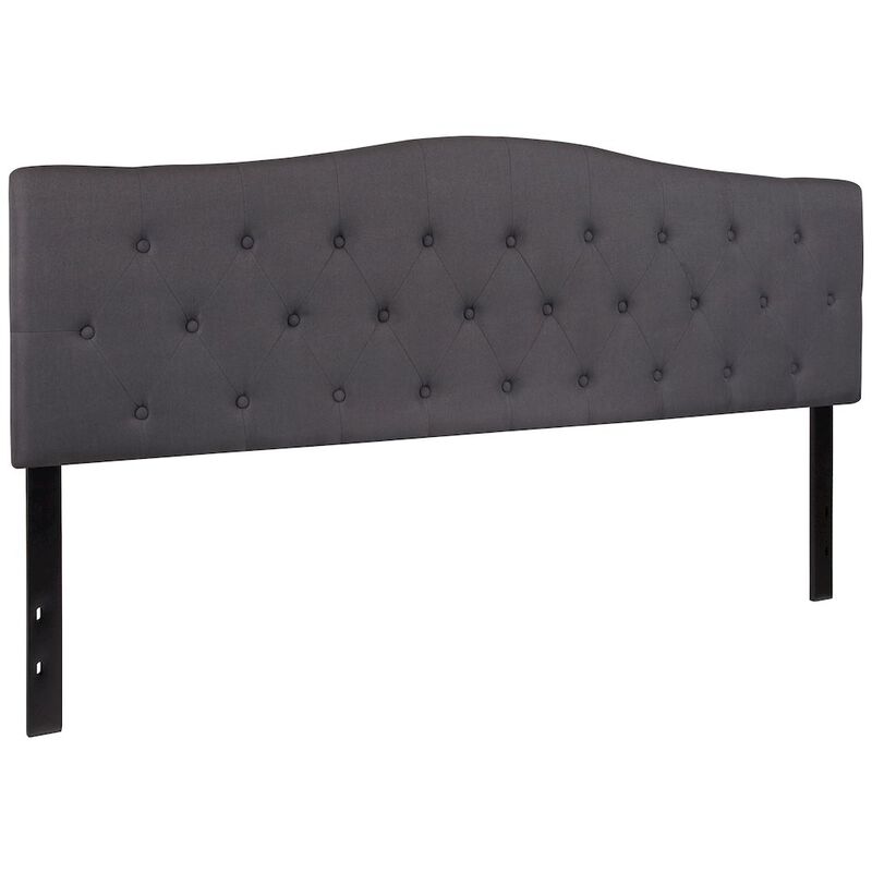 Flash Furniture Tufted Upholstered King Size Headboard in Dark Gray Fabric image number 5