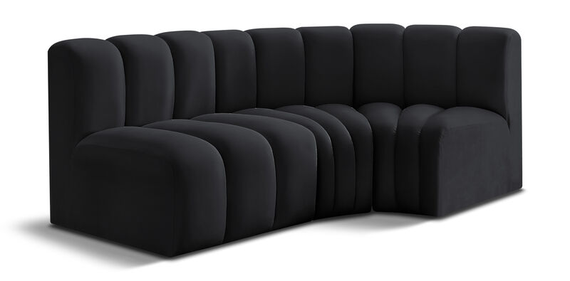 Meridian Furniture Arc Black Velvet Modular Sofa image number 0