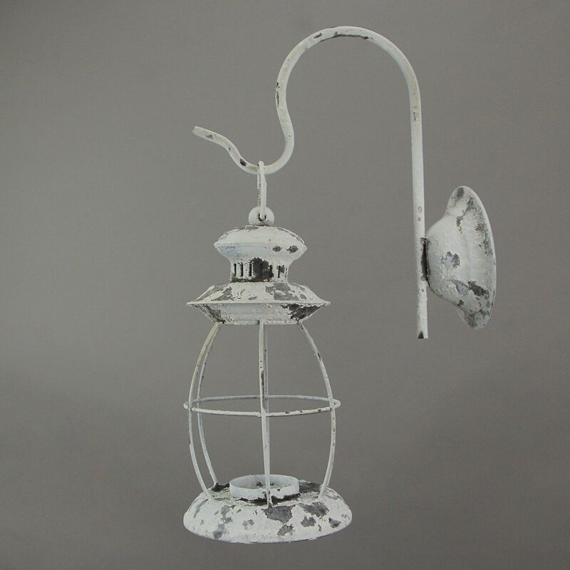 Set of 2 Rustic Distressed Metal Wall Mounted Railroad Lantern Hanging Sconces image number 1