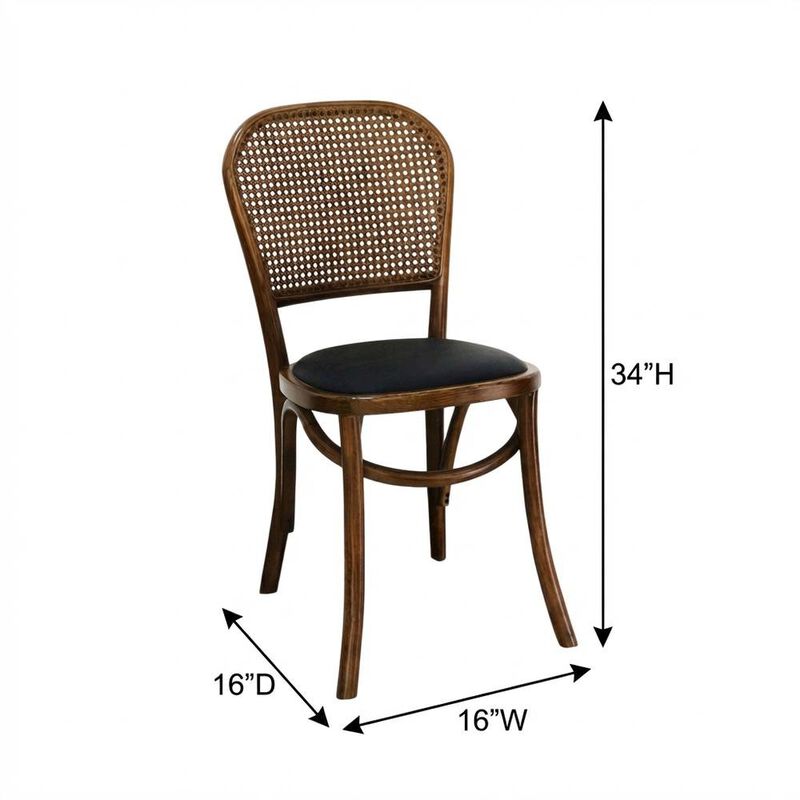 Starlight Canyon Home Rattan Upholstered Dining Chairs Set of 2, Rustic Accent Chair,Brown image number 1