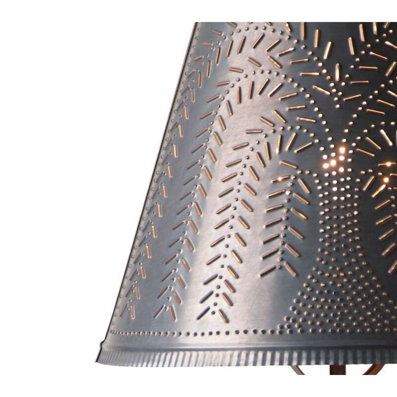 Irvins Country Tinware 14-Inch Fireside Shade With Willow In Kettle Black image number 2