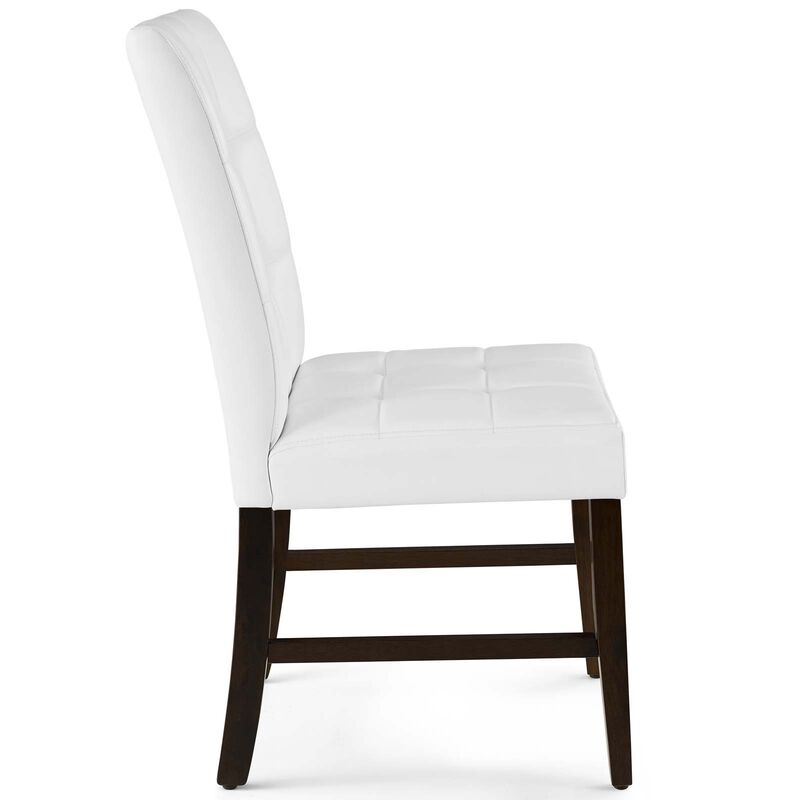Promulgate Biscuit Tufted Upholstered Faux Leather Dining Side Chair Set of 2 image number 2