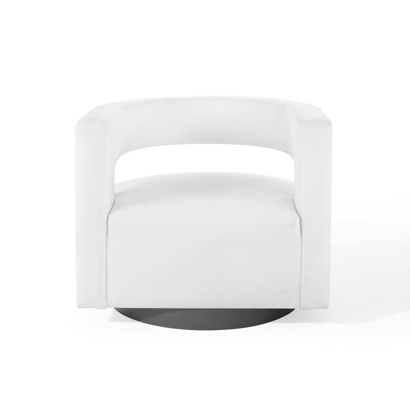 Spin Cutaway Performance Velvet Swivel Armchair image number 4